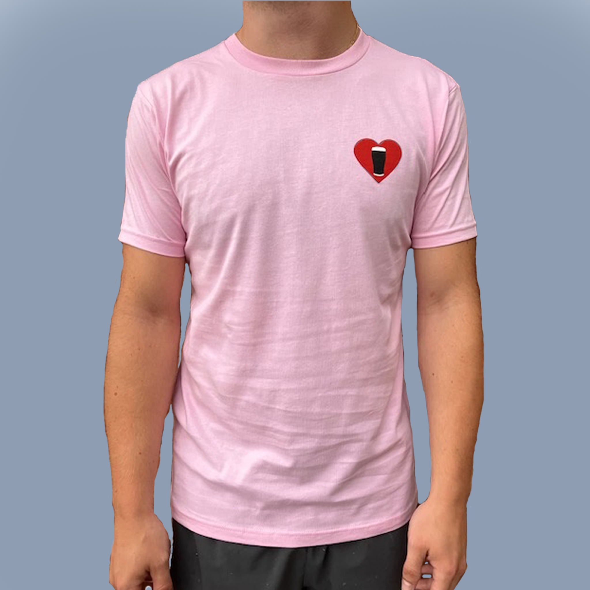 Cdg pink sales heart t shirt